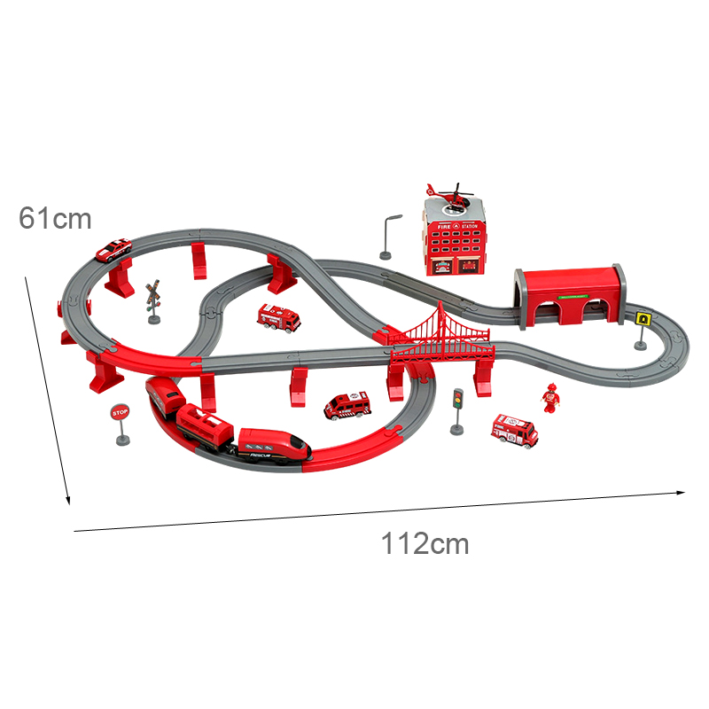 Kids Toys Brand - Set Jalur Kereta Plastik Merah DIY