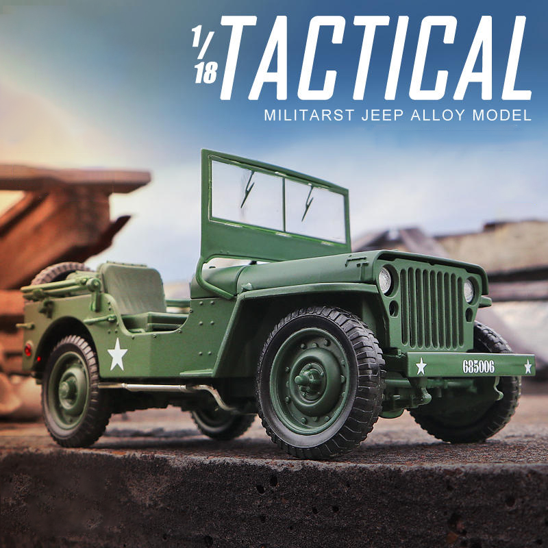 Kids Toys Jeep - 1:18 Model Militer Taktis Perang Dunia