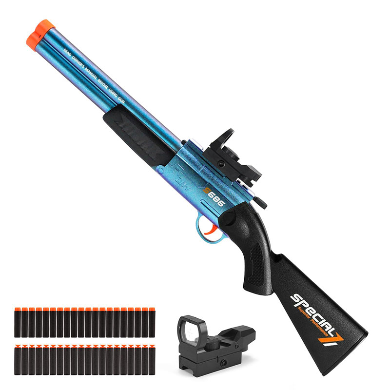 Foam Dart Gun - Pistol Peluru Busa Double Barrel dengan