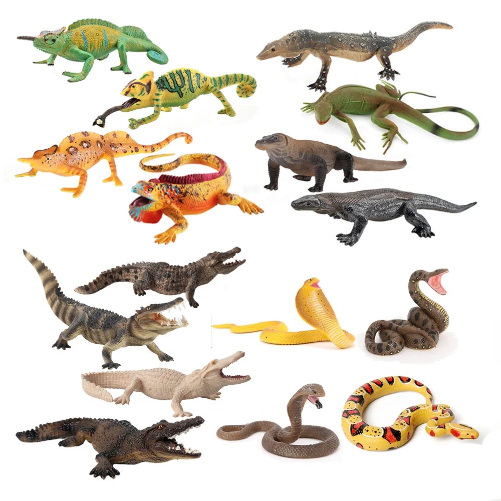 Kids Toys Under 1 Year - Mainan Model Bunglon Plastik Patung Buaya
