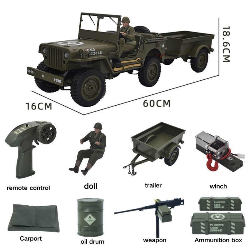 Kids Toys Jeep - JJRC C8815 Mobil RC 1941 JEEP