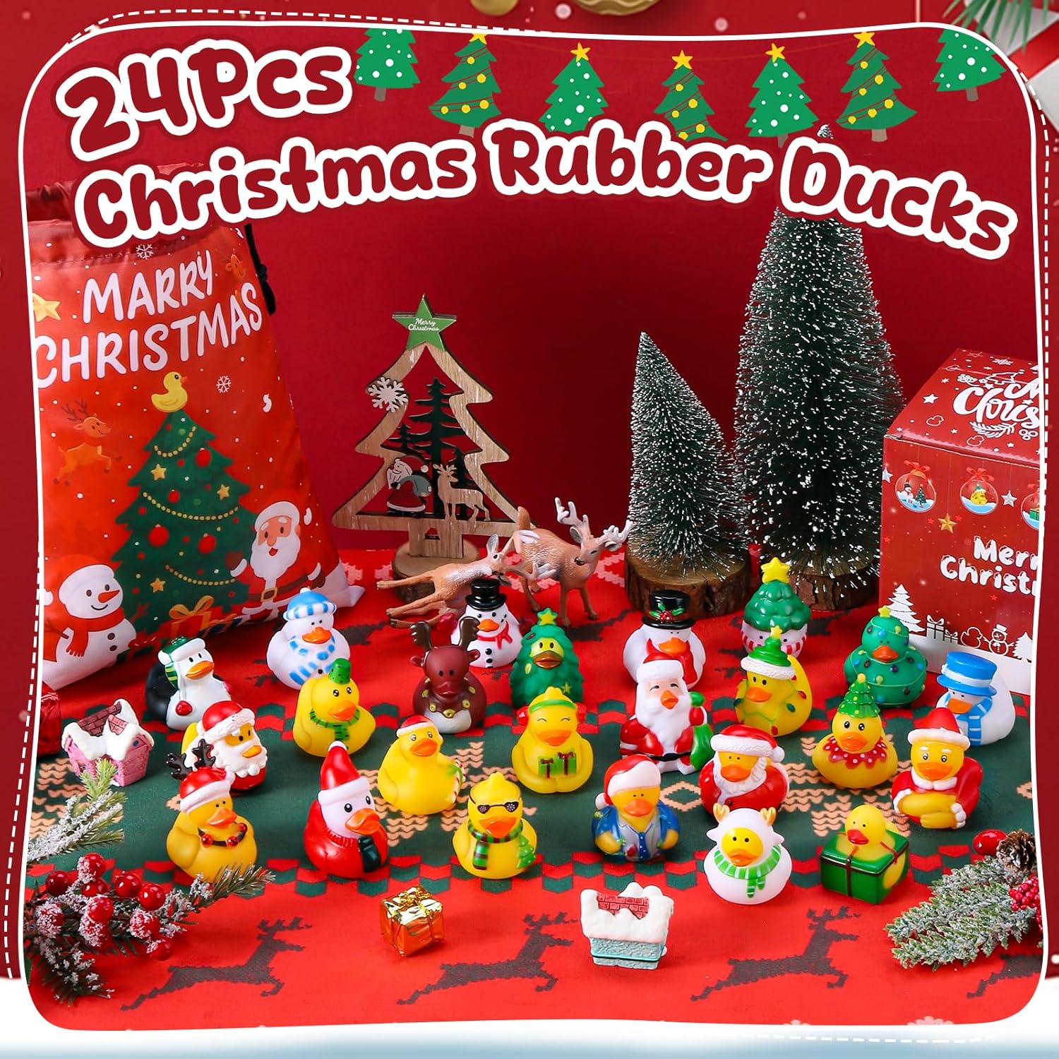 Kids Toys Jeep - 12-100 Buah Bebek Karet Natal, Mainan