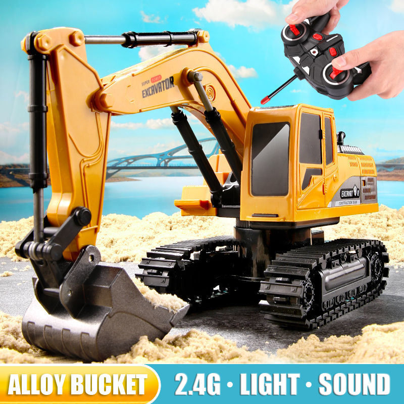 Kids Toys Channel - RC mainan mobil ekskavator 2.4Ghz, 6