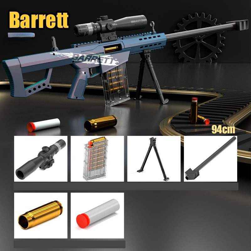Foam Dart Gun - Senapan Mainan Barrett 94cm dengan Peluru