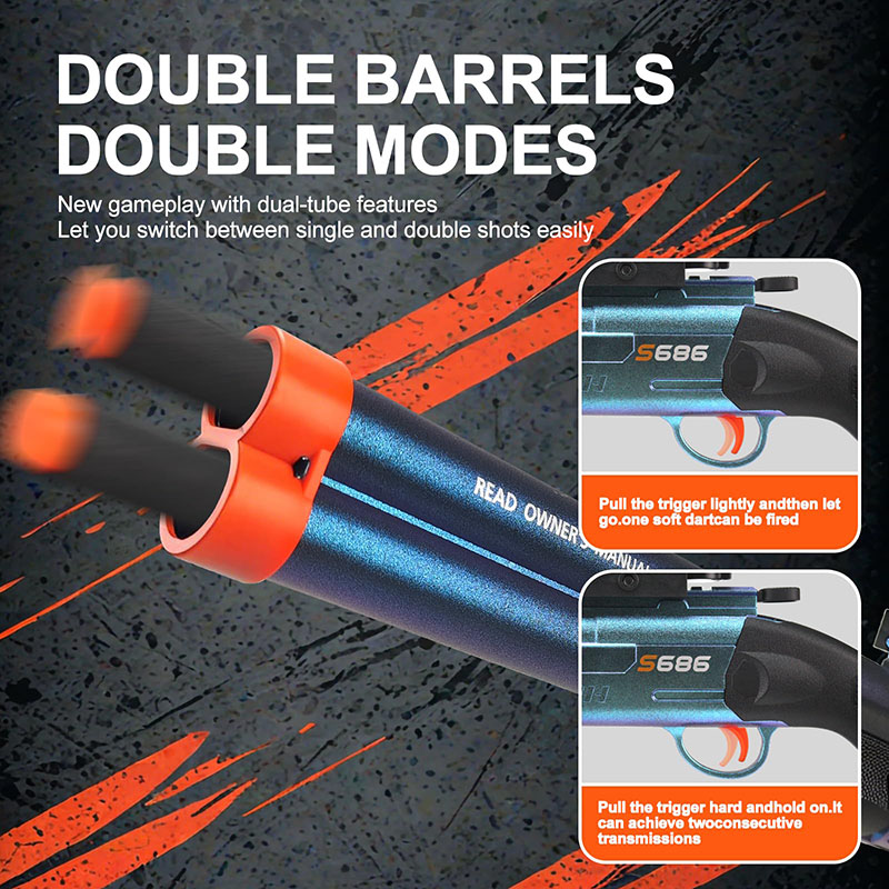 Pistol Peluru Busa Double Barr - Foam Dart Gun ulasan dan harga